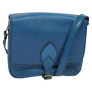 LOUIS VUITTON Epi Cartouchiere MM Shoulder Bag Blue M52245 LV Auth 123038-1