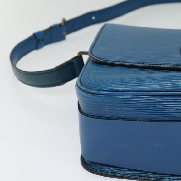 LOUIS VUITTON Epi Cartouchiere MM Shoulder Bag Blue M52245 LV Auth 123038