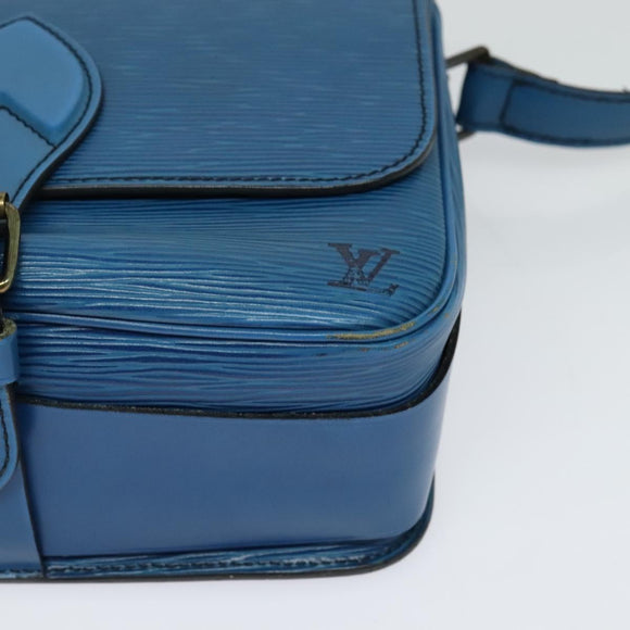 LOUIS VUITTON Epi Cartouchiere MM Shoulder Bag Blue M52245 LV Auth 123038