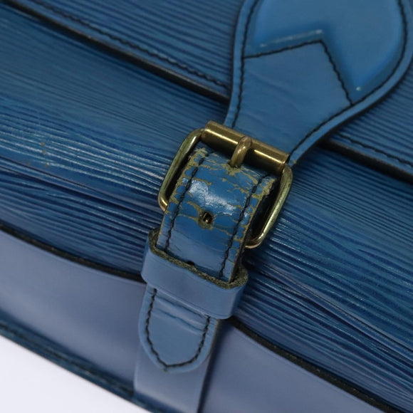 LOUIS VUITTON Epi Cartouchiere MM Shoulder Bag Blue M52245 LV Auth 123038