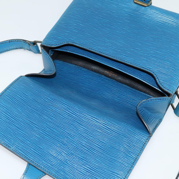 LOUIS VUITTON Epi Cartouchiere MM Shoulder Bag Blue M52245 LV Auth 123038