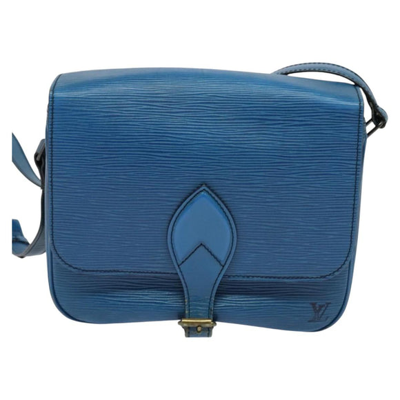LOUIS VUITTON Epi Cartouchiere MM Shoulder Bag Blue M52245 LV Auth 123038