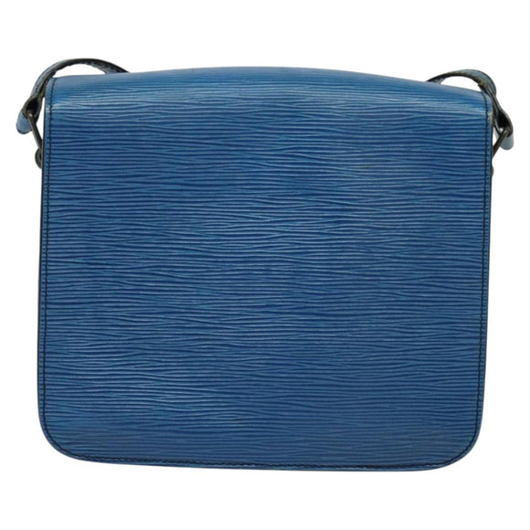 LOUIS VUITTON Epi Cartouchiere MM Shoulder Bag Blue M52245 LV Auth 123038