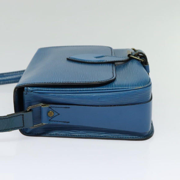 LOUIS VUITTON Epi Cartouchiere MM Shoulder Bag Blue M52245 LV Auth 123038