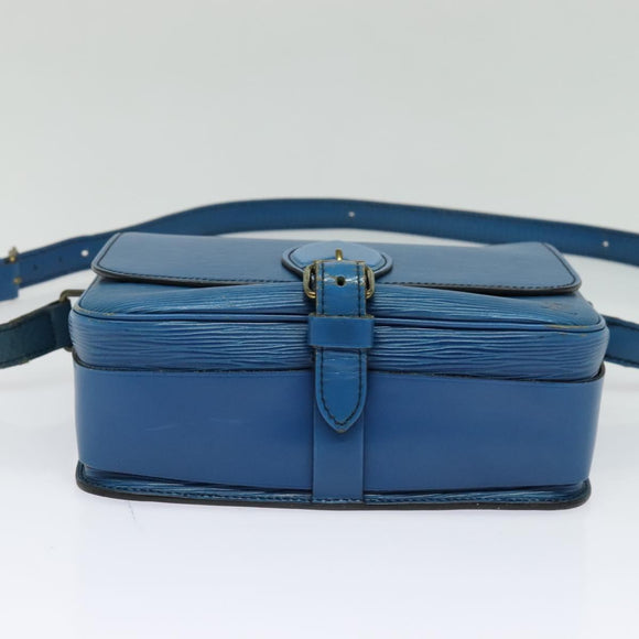 LOUIS VUITTON Epi Cartouchiere MM Shoulder Bag Blue M52245 LV Auth 123038