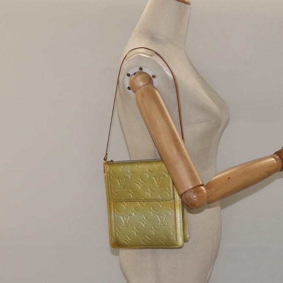 LOUIS VUITTON Monogram Vernis Motto Accessory Pouch Gris M91030 LV Auth 123039