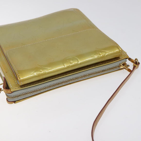 LOUIS VUITTON Monogram Vernis Motto Accessory Pouch Gris M91030 LV Auth 123039