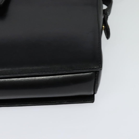 CELINE Shoulder Bag Leather Black Gold Auth 123041