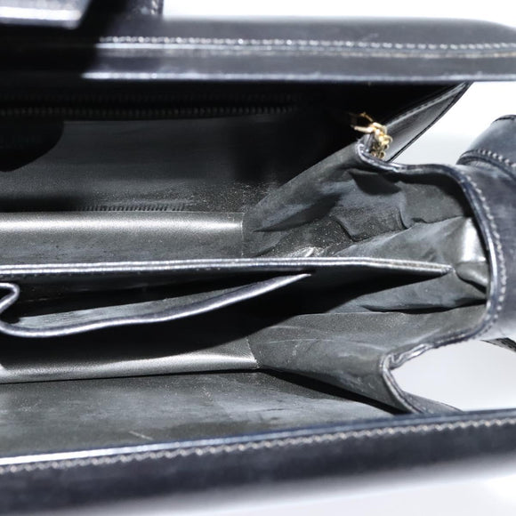 CELINE Shoulder Bag Leather Black Gold Auth 123041