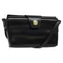 CELINE Shoulder Bag Leather Black Gold Auth 123041-1