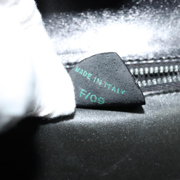 CELINE Shoulder Bag Leather Black Gold Auth 123041