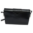 CELINE Shoulder Bag Leather Black Gold Auth 123041-2