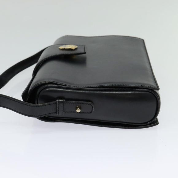 CELINE Shoulder Bag Leather Black Gold Auth 123041