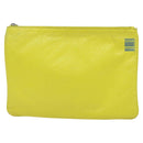 BALENCIAGA Supermarket Clutch Bag Leather Yellow Silver 506794 Auth 123043-2