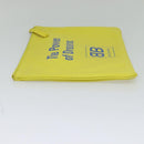 BALENCIAGA Supermarket Clutch Bag Leather Yellow Silver 506794 Auth 123043-3