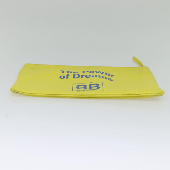 BALENCIAGA Supermarket Clutch Bag Leather Yellow Silver 506794 Auth 123043