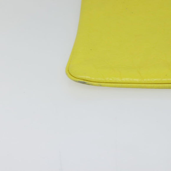 BALENCIAGA Supermarket Clutch Bag Leather Yellow Silver 506794 Auth 123043