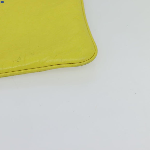 BALENCIAGA Supermarket Clutch Bag Leather Yellow Silver 506794 Auth 123043