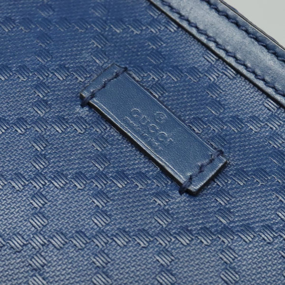 GUCCI Diamante Shoulder Bag Leather Blue Gold 201446 Auth 123045