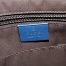 GUCCI Diamante Shoulder Bag Leather Blue Gold 201446 Auth 123045-18