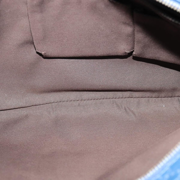 GUCCI Diamante Shoulder Bag Leather Blue Gold 201446 Auth 123045