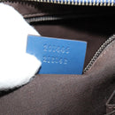 GUCCI Diamante Shoulder Bag Leather Blue Gold 201446 Auth 123045-12