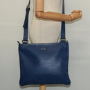 GUCCI Diamante Shoulder Bag Leather Blue Gold 201446 Auth 123045-21