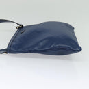 GUCCI Diamante Shoulder Bag Leather Blue Gold 201446 Auth 123045-3