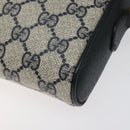 GUCCI GG Supreme Sherry Line Shoulder Bag PVC Navy Red 89 02 055 Auth 123046-16