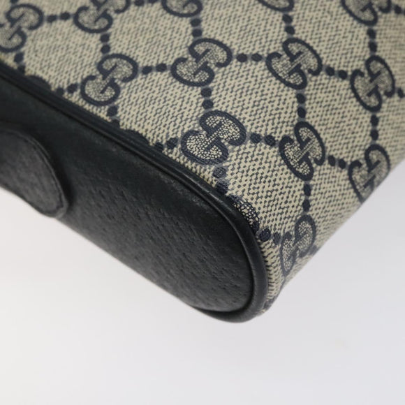 GUCCI GG Supreme Sherry Line Shoulder Bag PVC Navy Red 89 02 055 Auth 123046