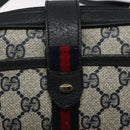 GUCCI GG Supreme Sherry Line Shoulder Bag PVC Navy Red 89 02 055 Auth 123046-18