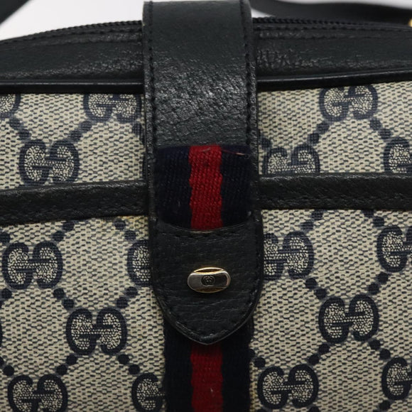 GUCCI GG Supreme Sherry Line Shoulder Bag PVC Navy Red 89 02 055 Auth 123046