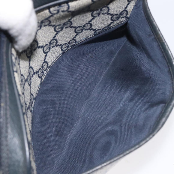 GUCCI GG Supreme Sherry Line Shoulder Bag PVC Navy Red 89 02 055 Auth 123046