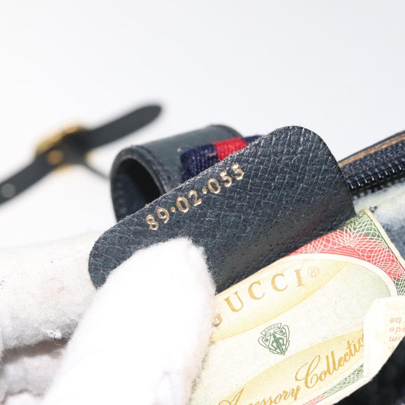 GUCCI GG Supreme Sherry Line Shoulder Bag PVC Navy Red 89 02 055 Auth 123046