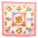 HERMES Carre 90 Scarf ""CONFIDENTS DES COEURS"" Silk Pink Auth 123049-1