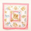 HERMES Carre 90 Scarf ""CONFIDENTS DES COEURS"" Silk Pink Auth 123049-15