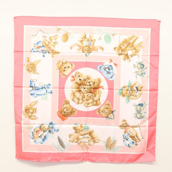 HERMES Carre 90 Scarf ""CONFIDENTS DES COEURS"" Silk Pink Auth 123049