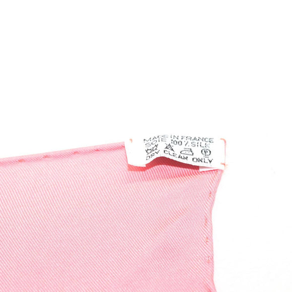 HERMES Carre 90 Scarf ""CONFIDENTS DES COEURS"" Silk Pink Auth 123049