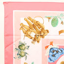 HERMES Carre 90 Scarf ""CONFIDENTS DES COEURS"" Silk Pink Auth 123049-2