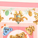 HERMES Carre 90 Scarf ""CONFIDENTS DES COEURS"" Silk Pink Auth 123049-3