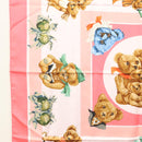 HERMES Carre 90 Scarf ""CONFIDENTS DES COEURS"" Silk Pink Auth 123049-5