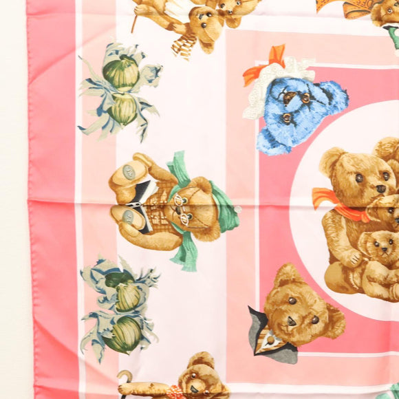 HERMES Carre 90 Scarf ""CONFIDENTS DES COEURS"" Silk Pink Auth 123049