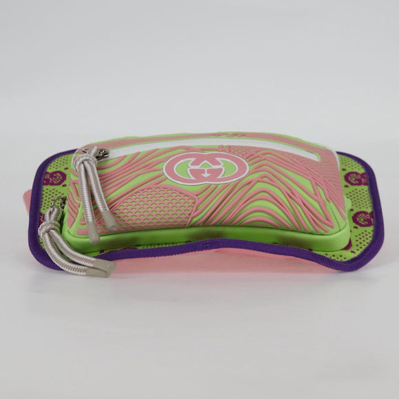 GUCCI Waist bag Nylon Silver Light green 752102 Auth 123064M