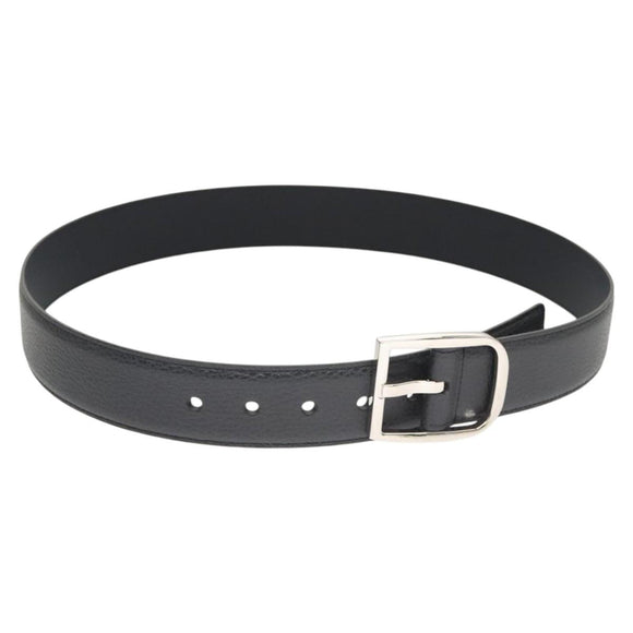 GUCCI Belt Leather Outlet 38.2"" Navy Silver 449716 Auth 123067