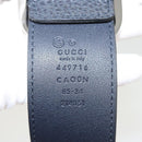 GUCCI Belt Leather Outlet 38.2"" Navy Silver 449716 Auth 123067-10