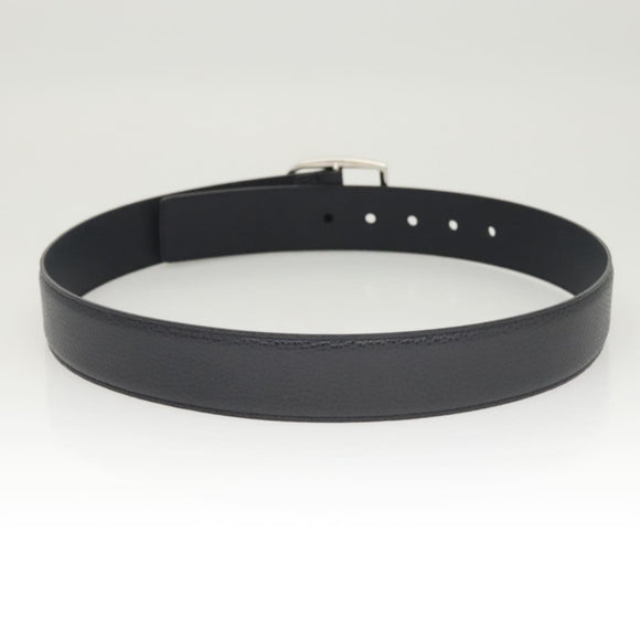 GUCCI Belt Leather Outlet 38.2"" Navy Silver 449716 Auth 123067
