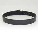 GUCCI Belt Leather Outlet 38.2"" Navy Silver 449716 Auth 123067-3
