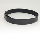 GUCCI Belt Leather Outlet 38.2"" Navy Silver 449716 Auth 123067-4