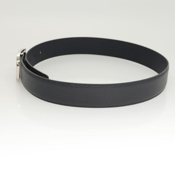 GUCCI Belt Leather Outlet 38.2"" Navy Silver 449716 Auth 123067