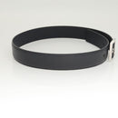 GUCCI Belt Leather Outlet 38.2"" Navy Silver 449716 Auth 123067-5